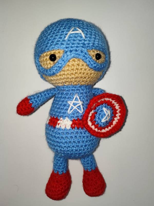 Captain America Crochet Doll